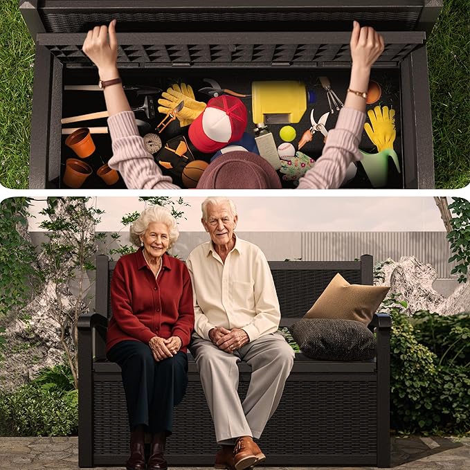 DRATO 75 Gallon Storage Bench Deck Box Outdoor Indoor, Lockable Durable - Image 6