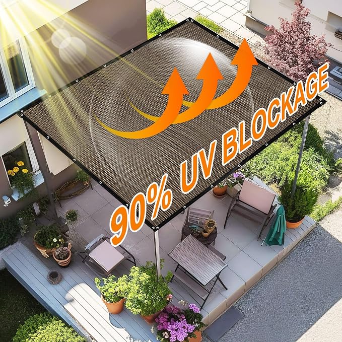 Artpuch 90% Sun Shade Cloth, 3 x 6 FT Pergola Shade Cover Canopy - Image 3
