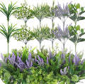 Daifunli 24 Pcs Outdoor Artificial Plants UV Resistant Window Box Flowers | Fake Bushes Greenery Stems, Faux Shrubs for Outdoor Window Box Patio Porch Yard, Wedding Decor