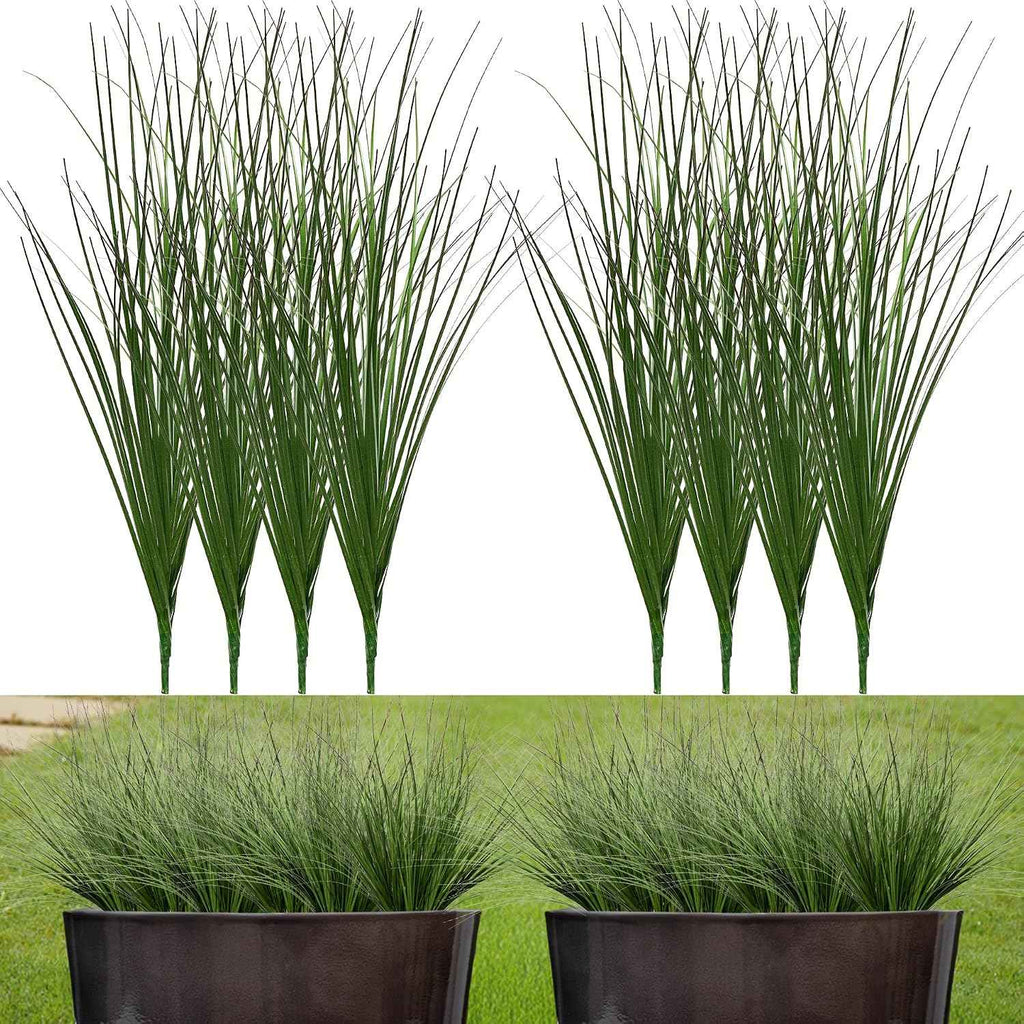 Artificial Wheat Grass, 8 Stems, 17.3" Fake Plants Faux Grass Greenery for Indoor & Outdoor Décor, Artificial Greenery for Planters, Porch, Patio & Home Decoration