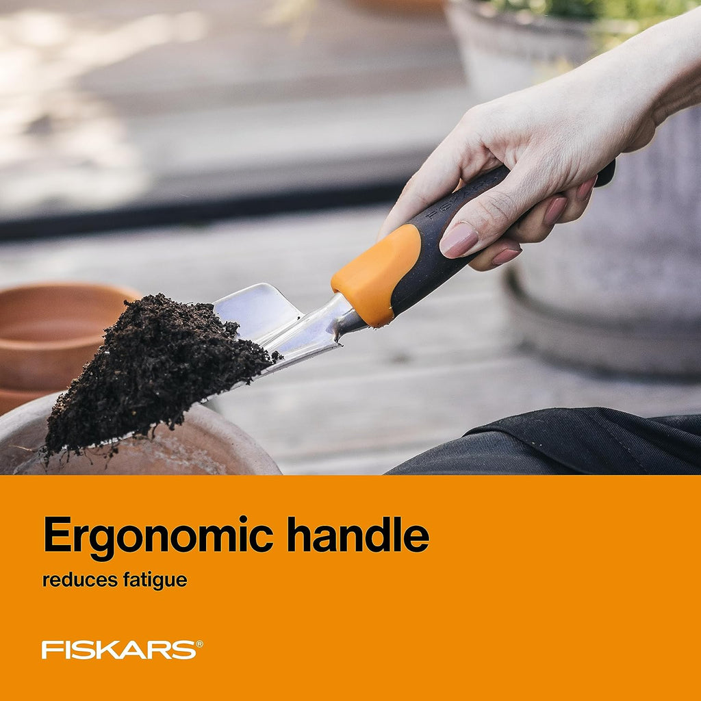 Fiskars Ergo Garden Trowel, Hand Tool for Digging & Planting, 6-Pack | Heavy-Duty Cast Aluminum Rust Resistant Head, Ergonomic Comfort Grip Handle, Hang Hole for Easy Storage, Yard Beds and Pots