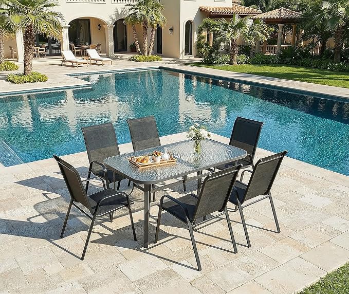 MAMIZO Patio Dining Chairs, Stackable All Weather Teslin Chair, Heavy Duty - Image 9