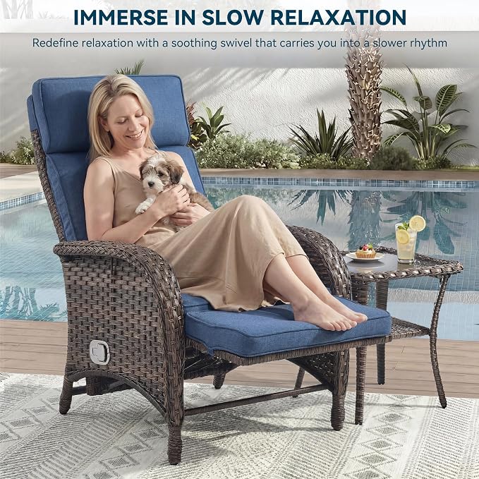 Zero Gravity Wicker Patio Recliner Chairs Set of 2 - Image 4