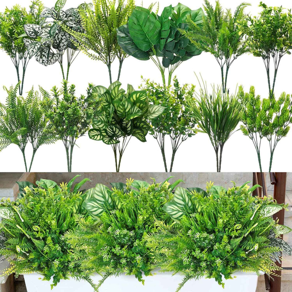 Cindeer 24 Pcs Artificial Flowers Plants for Outdoors, UV Resistant Artificial Fake Plastic Faux Flowers Plants Outdoor Indoor for Spring Summer Wedding Decors