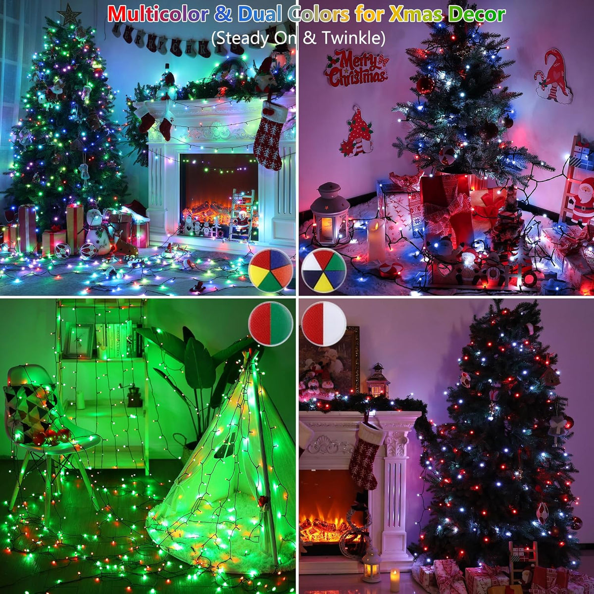 Toodour Halloween Lights RGB String Light, 131ft 350LED Orange Purple Light | Remote & Timer, Waterproof, Color Changing Twinkle Tree Lights for Home Porch Party Holiday Indoor Outdoor Halloween Decor