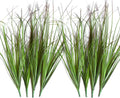 VANTREE 8PCS Fake Tall Grass Plant，UV Resistant Artificial Greenery Stems | Lifelike Artificial Onion Grass,Faux Shrubs Plants for Indoor Outdoor Patio Pots,Porch,Garden Beds,Window Boxes Vase Decor