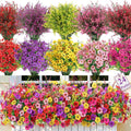 SHareconn 24 Bundles Artificial Flowers for Outdoors UV Resistant Decor | Realistic Silk Violet Lavender, UV Resistant Fake Flowers, Ideal Spring Decor for Patio Porch, Yard Planter & Home, 5 Colors