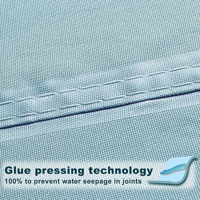 SUNNY GUARD Waterproof Sun Shade Sail 10' x 10' Sky Blue Triangle UV Block - Image 3