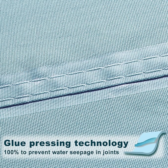 SUNNY GUARD Waterproof Sun Shade Sail 10' x 13' Sky Blue Rectangle UV Block - Image 3