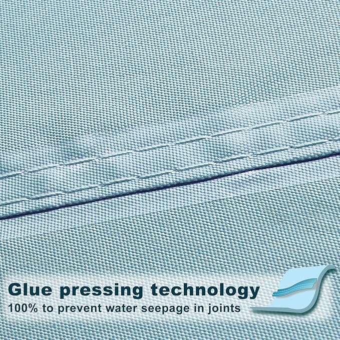 SUNNY GUARD Waterproof Sun Shade Sail 12' x 12' x 12' Sky Blue Triangle UV - Image 3