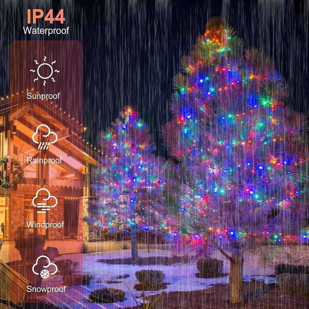 weillsnow 164 FT 500 LED Christmas Lights Outdoor, Waterproof Christmas Fairy Lights with Timer, Plug in Multicolor LED String Lights with 8 Modes for Bedroom Wedding Party Xmas Decoration