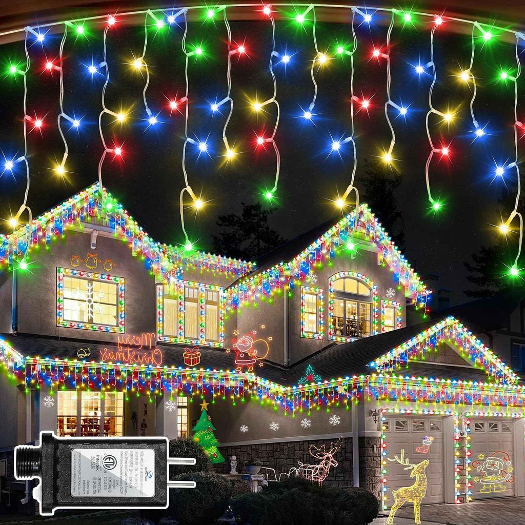 1620 LED Christmas Lights Outdoor 164 FT with 360Drops, Christmas Decorations Hanging Lights 12 Modes, Dimmable Outsite Fairy String Lights for Wedding Party Holiday Winter Wonderland Decor Multicolor