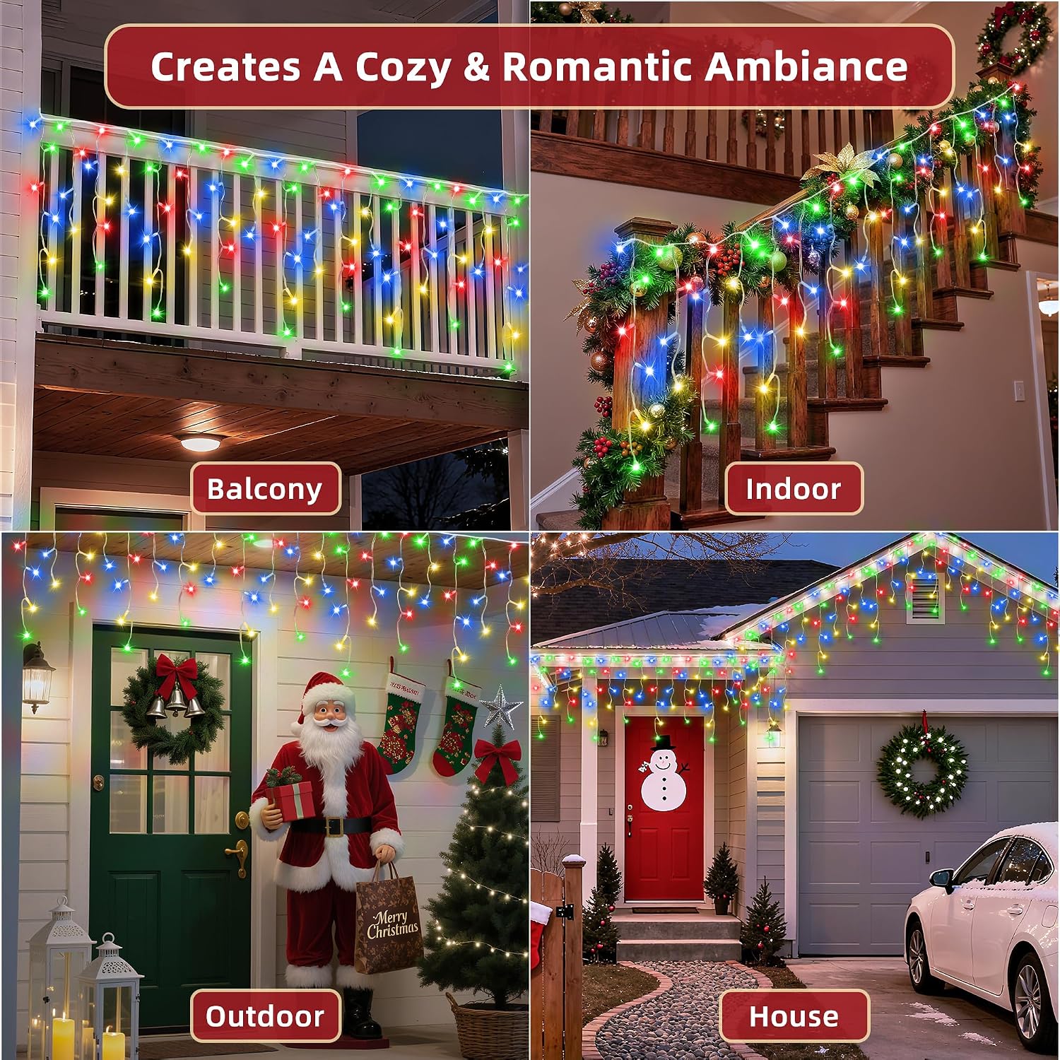 1620 LED Christmas Lights Outdoor 164 FT with 360Drops, Christmas Decorations Hanging Lights 12 Modes, Dimmable Outsite Fairy String Lights for Wedding Party Holiday Winter Wonderland Decor Multicolor