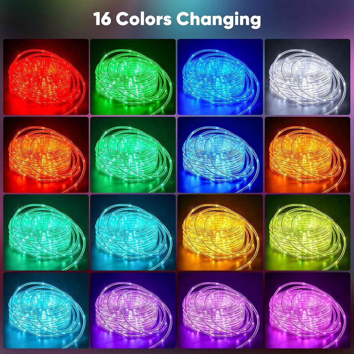 Minetom Color Changing Rope Lights Outdoor, 33FT 100 LED Rope Light | Outdoor String Lights with Remote, Timer, Waterproof Christmas Light Outdoor Decoration for Outside Indoor Bedroom,16 Colors