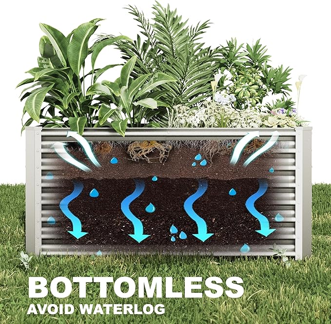 8x2x2ft Raised Garden Bed Kit, Galvanized Planter Garden Boxes Outdoor - Image 5