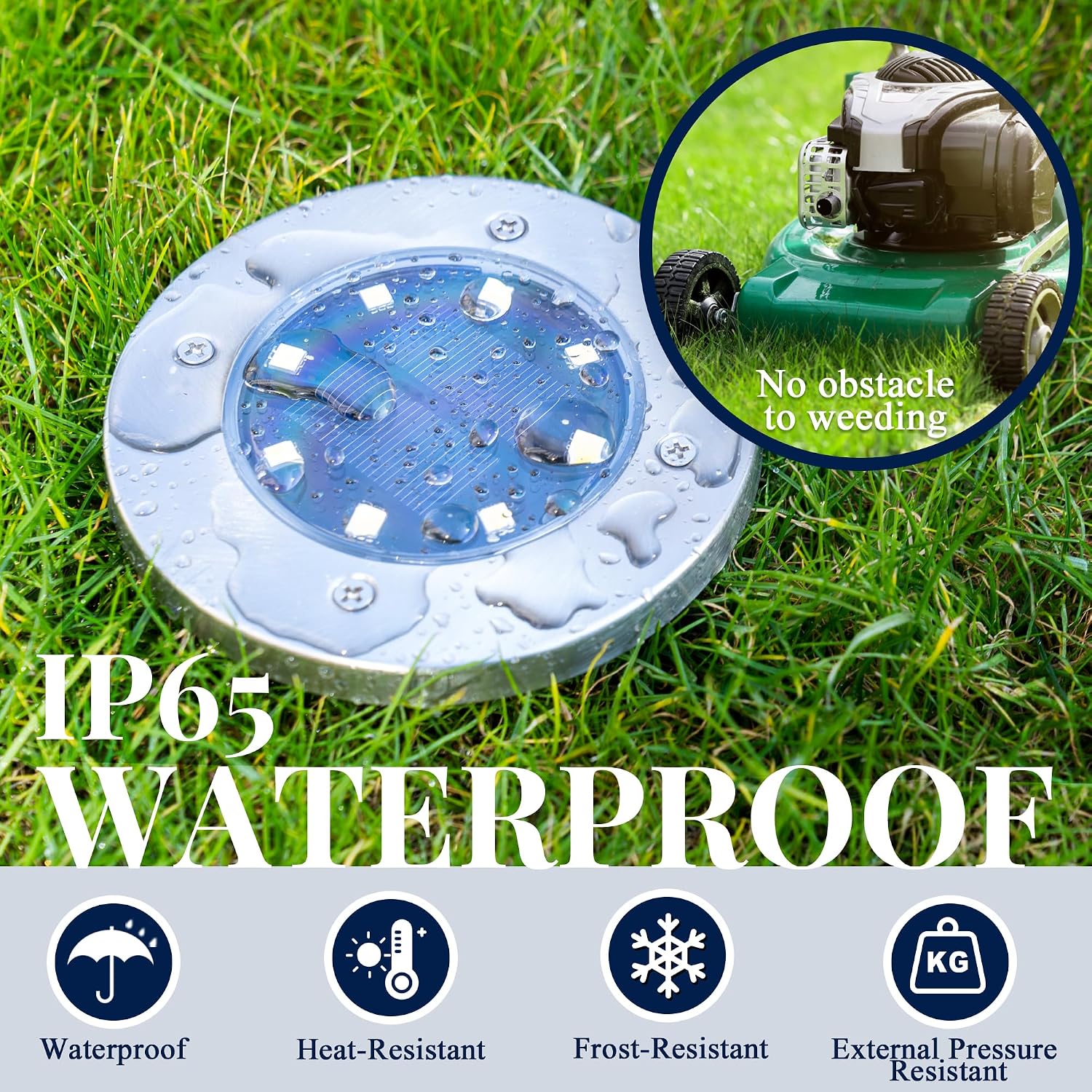 SOLPEX Solar Ground Lights Outdoor, Garden Lights 12 Pack Cool White | IP65 Waterproof Stainless Steel Landscape Lighting for Walkway, Driveway, Pathway, Patio, Backyard Decor