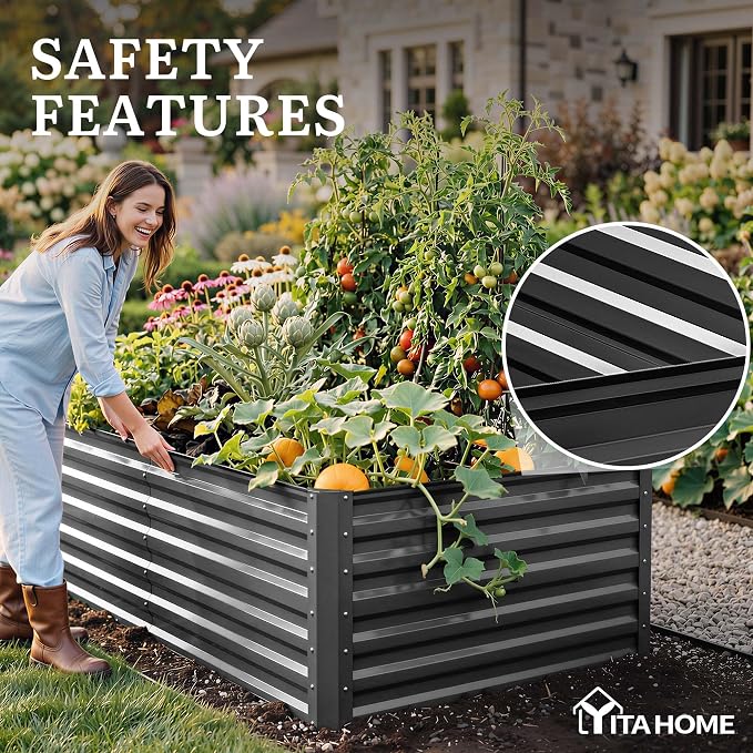 YITAHOME 96x48x24 in Galvanized Raised Garden Bed Kit, Large Metal Planter Box - Image 5