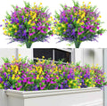 Sggvecsy Artificial Flowers for Outdoors 24 Bundles UV Resistant Boxwood Shrubs Artificial Eucalyptus Fake Plants Faux Plastic Greenery for Farmhouse Garden Indoor Outdoor Home Decoration（Mixed color）