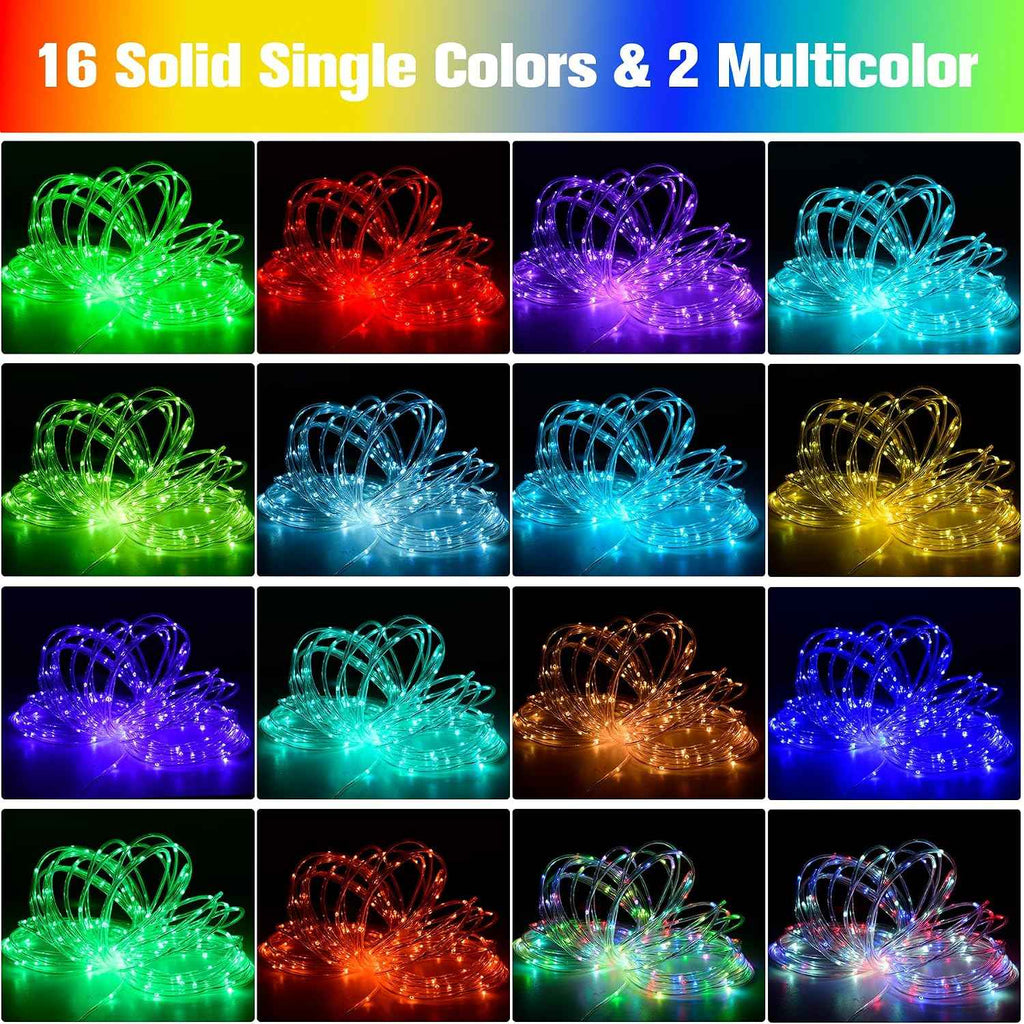 Nazuwke 49Ft LED Rope Lights for Outside, String Lights with Remotes | Waterproof 18 Colors 150 LEDs Colored Fairy Rope Lighting Outdoor Plug in for Bedroom Indoor Party Halloween Christmas