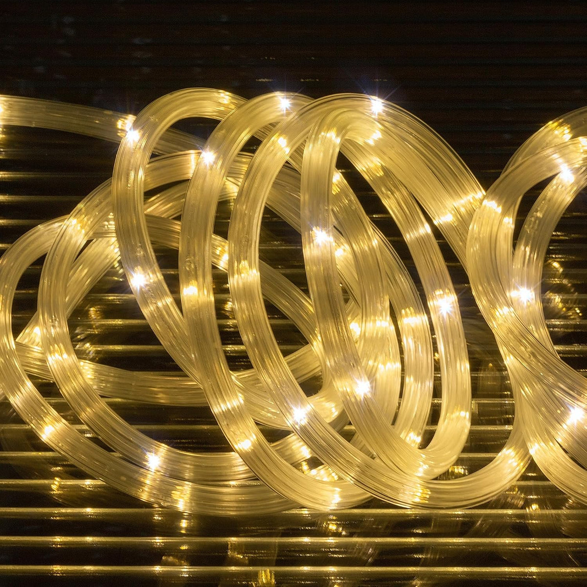 33ft Rope Lights Outdoor,String Lights with Plug & Remote- 8 Modes,360° Glow,Waterproof Flexible Ripple Tube Warm White LED Rope Lighting for Outdoor/Indoor,Garden,Wedding,Pool,Patio,Bedroom Decor
