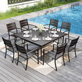 PHI VILLA 9 Pieces Outdoor Patio Dining Set by PHIVILLAThepioneerofcomfortablehouseholdsupplies
