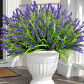Faux Flowers for Outdoor Planters – 20 Bundles Fake Plants Outdoor, UV Resistant Artificial Plants & Flowers with Fake Monkey Grass, Faux Outdoor Plants for Porch Patio Garden Decor