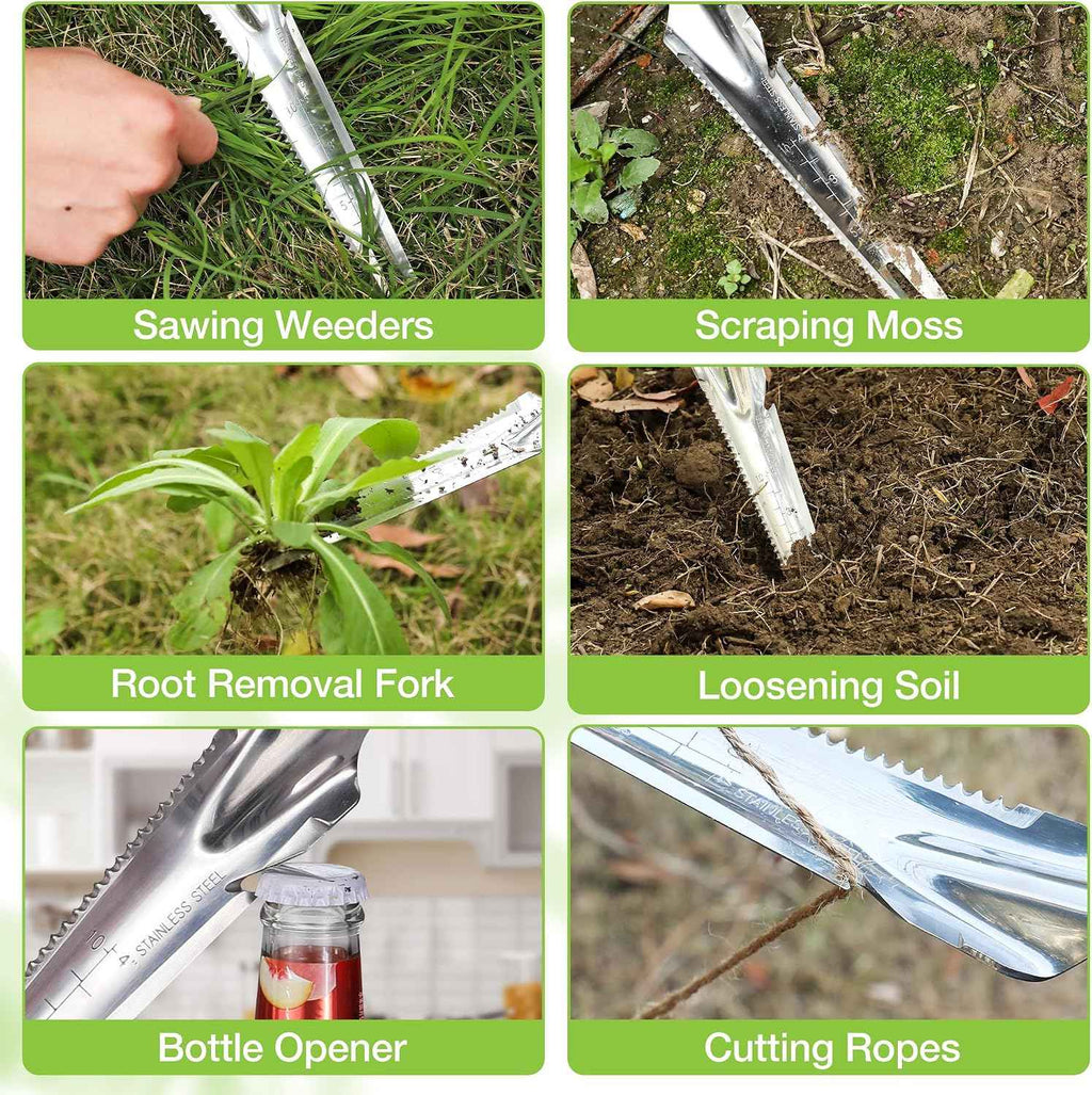 WORKPRO 5-in-1 Hand Weeder Puller, Stainless Steel Garden Trowel | Gardening Weeding Tool for Easy Weeder Removal, Planting, Weeding, Flower & Vegetable Care in Garden Lawn Yard