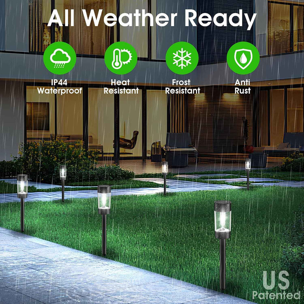 Eyrosa Solar Pathway Lights Outdoor Waterproof, 12 Pack, Cool White | Solar Landscape Lighting for Pathway Garden Yard Path Walkway Driveway Lawn Outside Décor