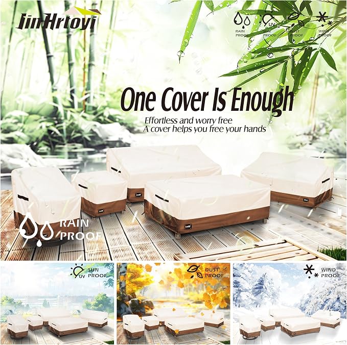 JinHrtoyi 3-Seater Outdoor Couch Cover, 76Wx32Dx31H inches Outdoor Furniture - Image 8
