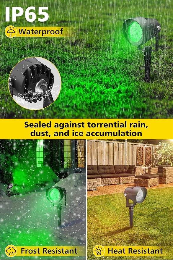 T-SUN Green Spotlight Outdoor, Waterproof LED Landscape Lighting - Image 4