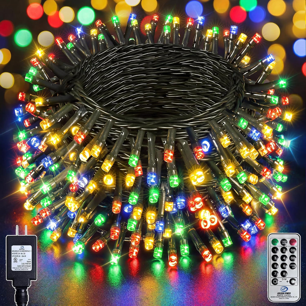 132FT 400 LED Multicolor Fairy Lights, Dark Green Wire 8 Modes Timer, IP44 Waterproof Outdoor Indoor String Lights for Patio Garden Backyard Bedroom Classroom Weeding Christmas Decor