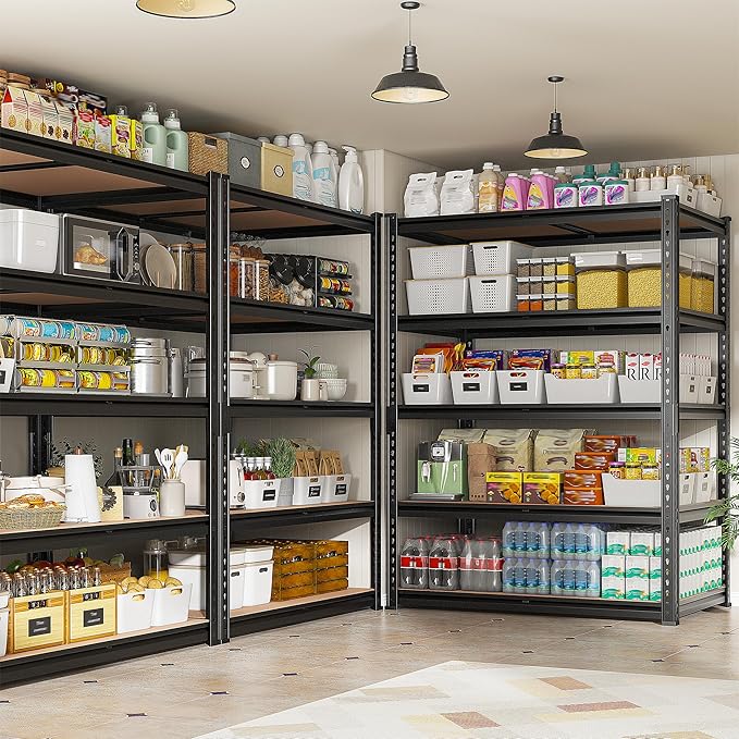 REIBII 2400LBS Storage Shelves 5 Tier Garage Shelving Heavy Duty, Adjustable - Image 2
