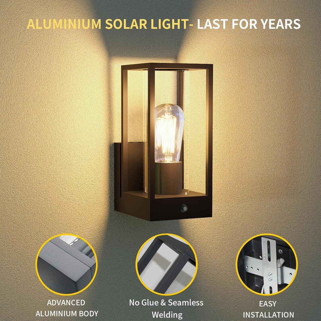 Outdoor Wall Light with Mount,Exterior Wall Lighting, Aluminum Waterproof Porch Light Fixture for Front Door, Patio,Black