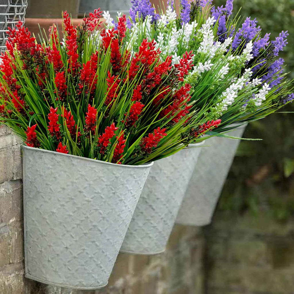 Artificial Plants Outdoor Fake Monkey Grass 12 Bundles Fake Outdoor Flowers | Red Artificial Flowers UV Resistant Fake Plants Outdoor Faux Greenery for Porch Pathway Yard Fall Winter Décor Outside Indoor
