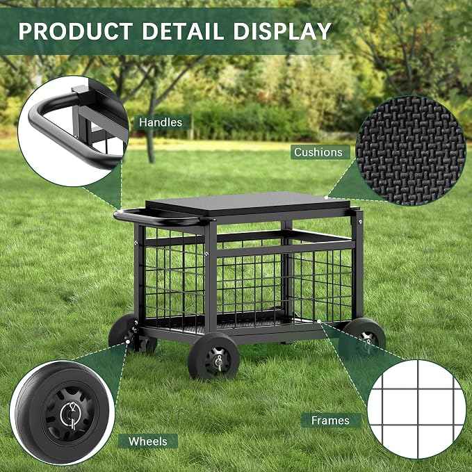 FLINTER Rolling Garden Work Seat