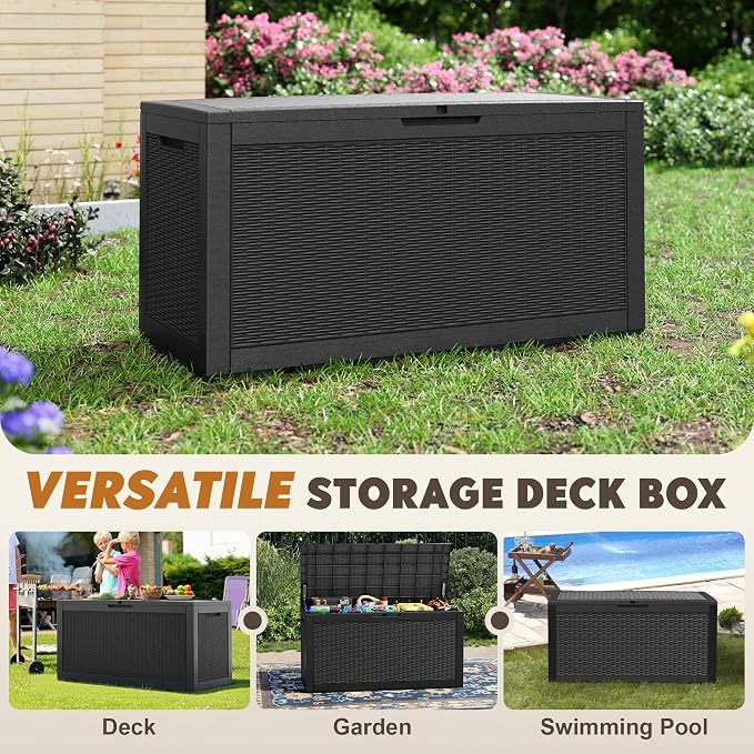 Outdoor Storage Box, Resin Deck Boxes Indoor and outdoor, Waterproof Storage - Image 6