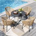 PHI VILLA 5 Pieces Outdoor Small Dining Set by PHIVILLAThepioneerofcomfortablehouseholdsupplies