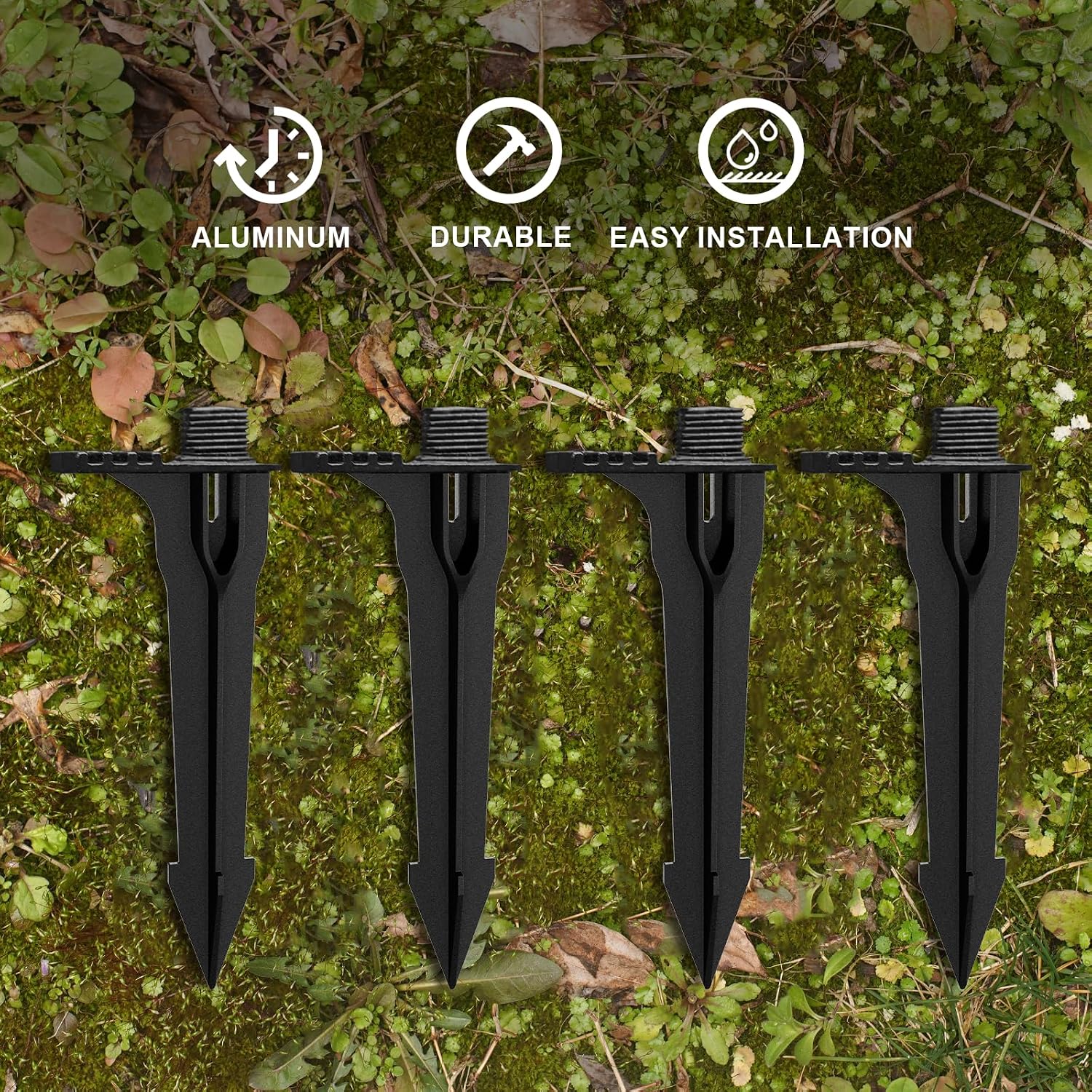 GOODSMANN Landscape Light Stakes 2PCS Path Lights Replacement Stakes 3/4-14NPSM Metal Spikes for Outdoor Lighting Low Voltage Landscape Lights Compatible with GOODSMANN Landscape Lighting