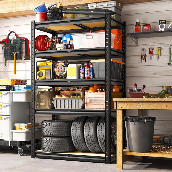 REIBII Storage Shelves 2020LBS Garage Shelving Heavy Duty Metal Shelving 5 Tier - Image 4