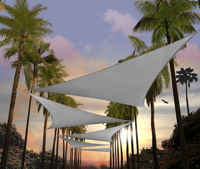 Amgo Custom Size 26' x 26' x 26' Grey Triangle Sun Shade Sail Order to Make by Amgo