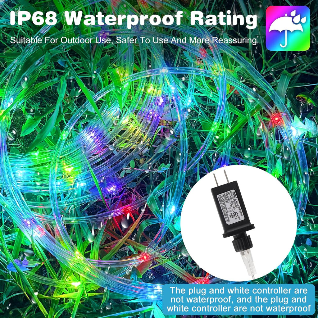Gvwoxm 98FT 300 LED Changing Rope Lights, Waterproof Remote String Lights | 18 Colors, Timer, 5 Modes,Plug-in Camping Light Strings for Outdoor/Indoor, Camping, Classroom, Party, Festival Decoration