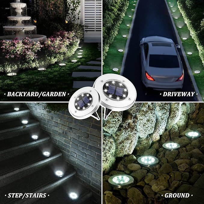 SOLPEX Solar Lights Outdoor Waterproof, 20 Pack Solar Ground Lights, Solar - Image 2