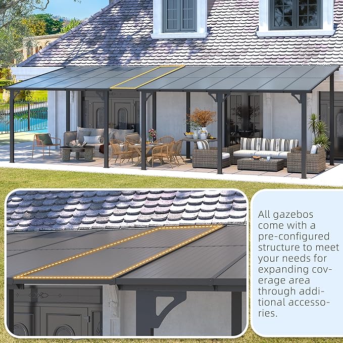 AECOJOY 12' x 8' Gazebo Outdoor Pergola - Image 7