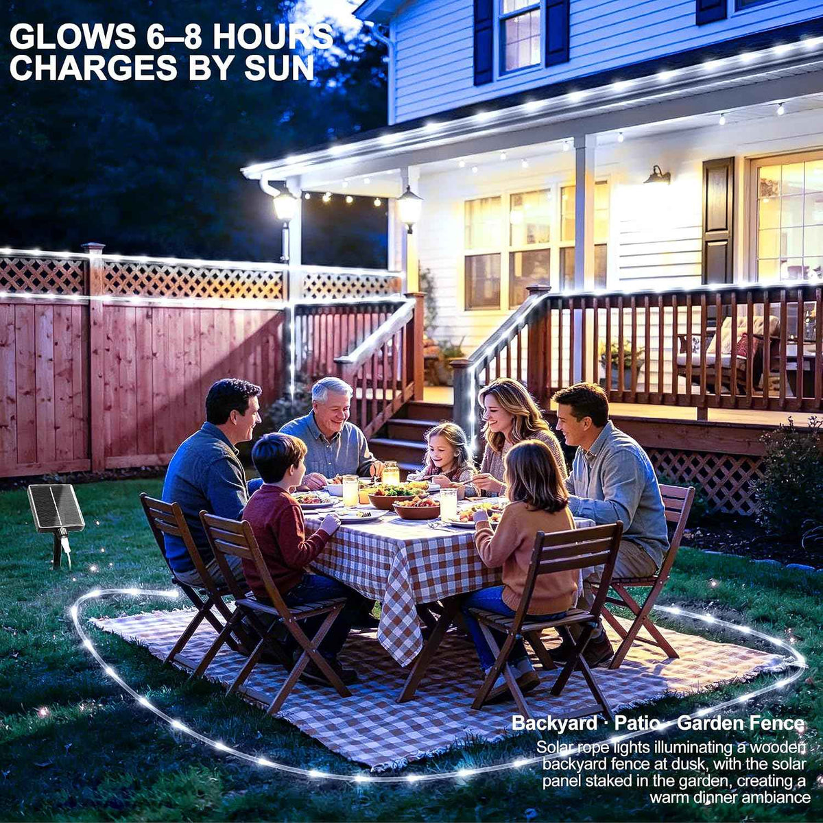 Solar Rope Lights Outdoor Waterproof, 66FT 200 LED Solar String Lights with 8 Lighting Modes,Trampoline Lights, Solar Patio Light for Garden Fence Backyard Deck Porch Pool Tree Christmas Decor