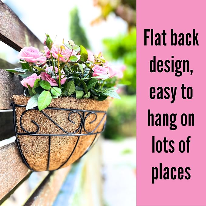 LaLaGreen Wall Hanging Planters, 4 Pack, 12 Inch Balcony Flower Baskets - Image 9