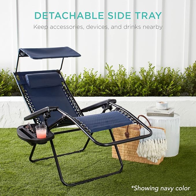 Best Choice Products Folding Zero Gravity Outdoor Recliner Patio Lounge Chair - Image 7