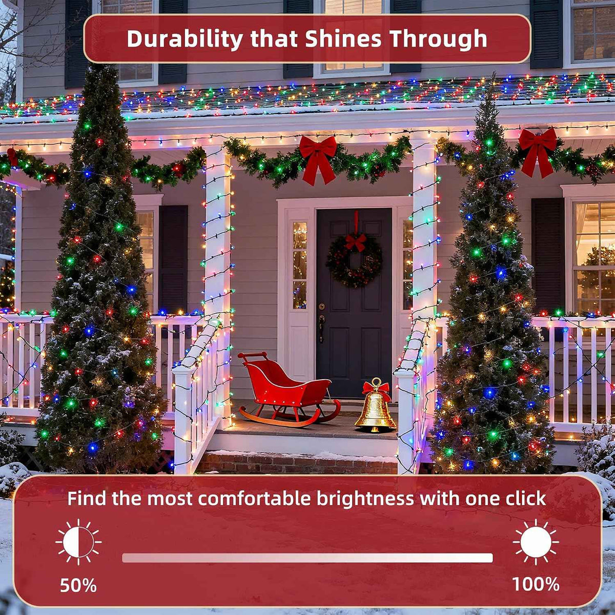 240FT Christmas Lights Outdoor, 750 LED Christmas Tree Decoration Lights with 12 Modes & Timer Memory, Dimmable Plug In Waterproof LED Xmas Light for Yard Trees Wedding Party Holiday Multicolor