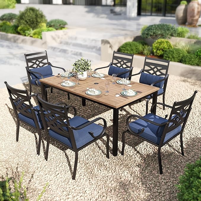 PHI VILLA 7 Pieces Outdoor Dining Set by PHIVILLAThepioneerofcomfortablehouseholdsupplies