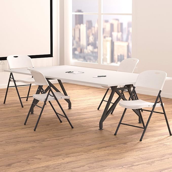 Amazon Basics Foldable Portable Comfortable Sturdy Folding Plastic Chair - Image 6