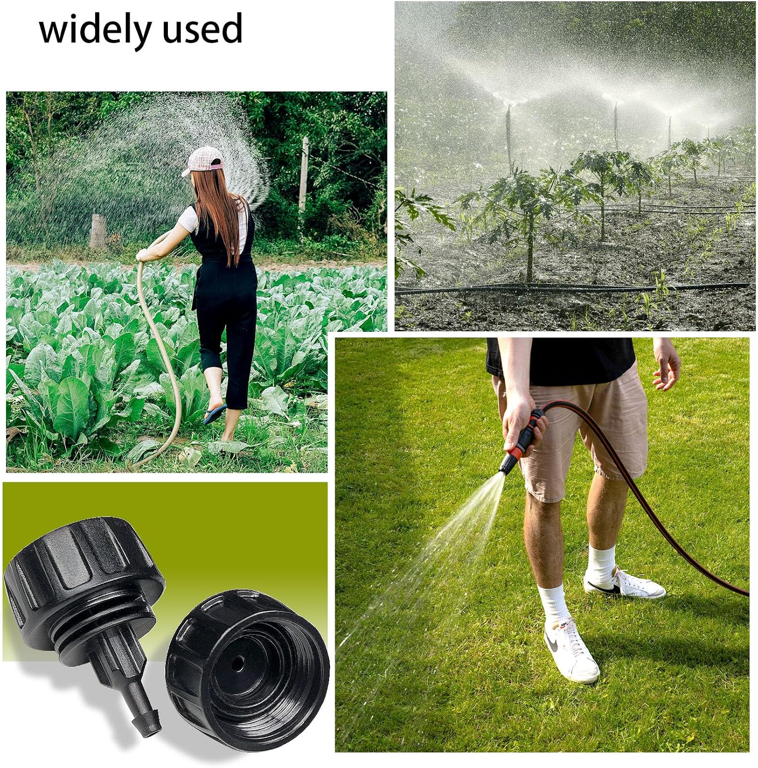 6 Pack Drip Irrigation Hose Connectors, 1/4 Inch Drip Irrigation Tubing to Faucet/Garden Hose Adapter, 3/4 to 1/4 inch Drip Irrigation Tubing Connectors, 1/4 Inch Drip Irrigation Garden Hose Adapter